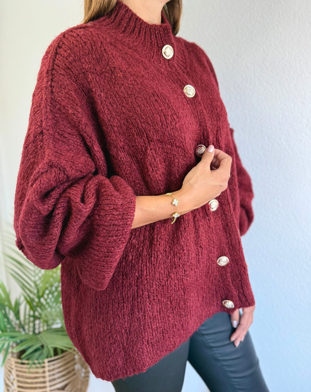 Ultra Oversize Strickcardigan mit Knopfleiste