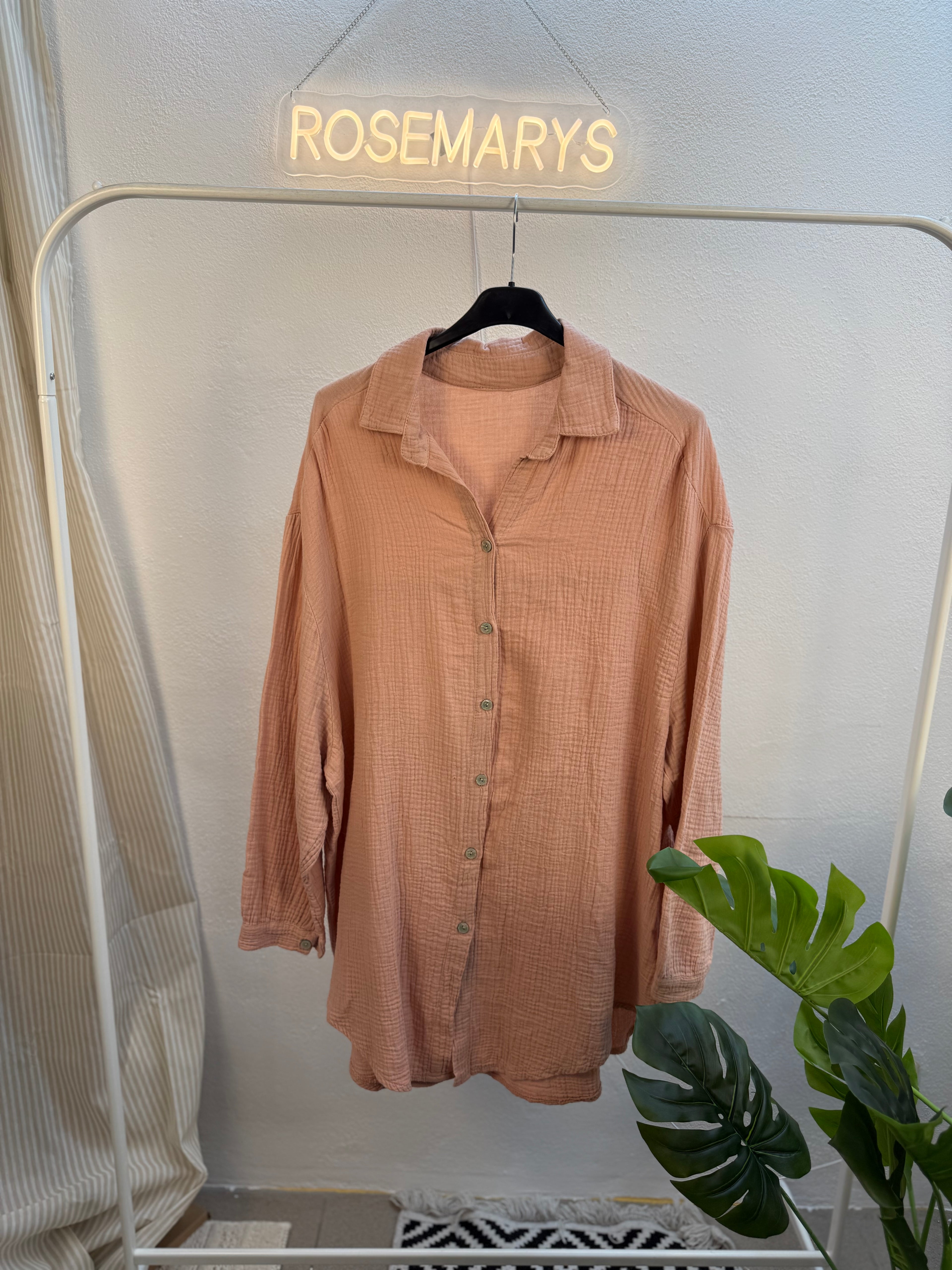 Musselin Oversize Bluse – Made in Italy