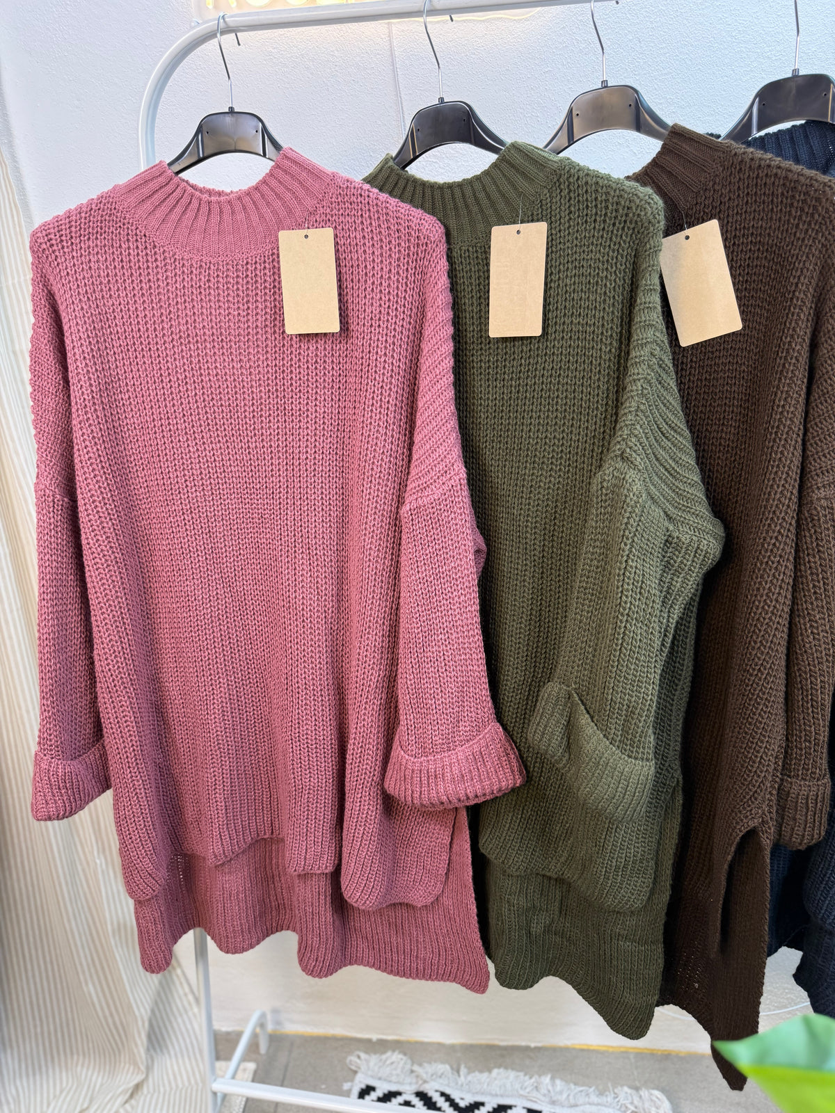 LUNA Oversize-Pullover mit Stehkragen - Einheitsgröße von 36-46