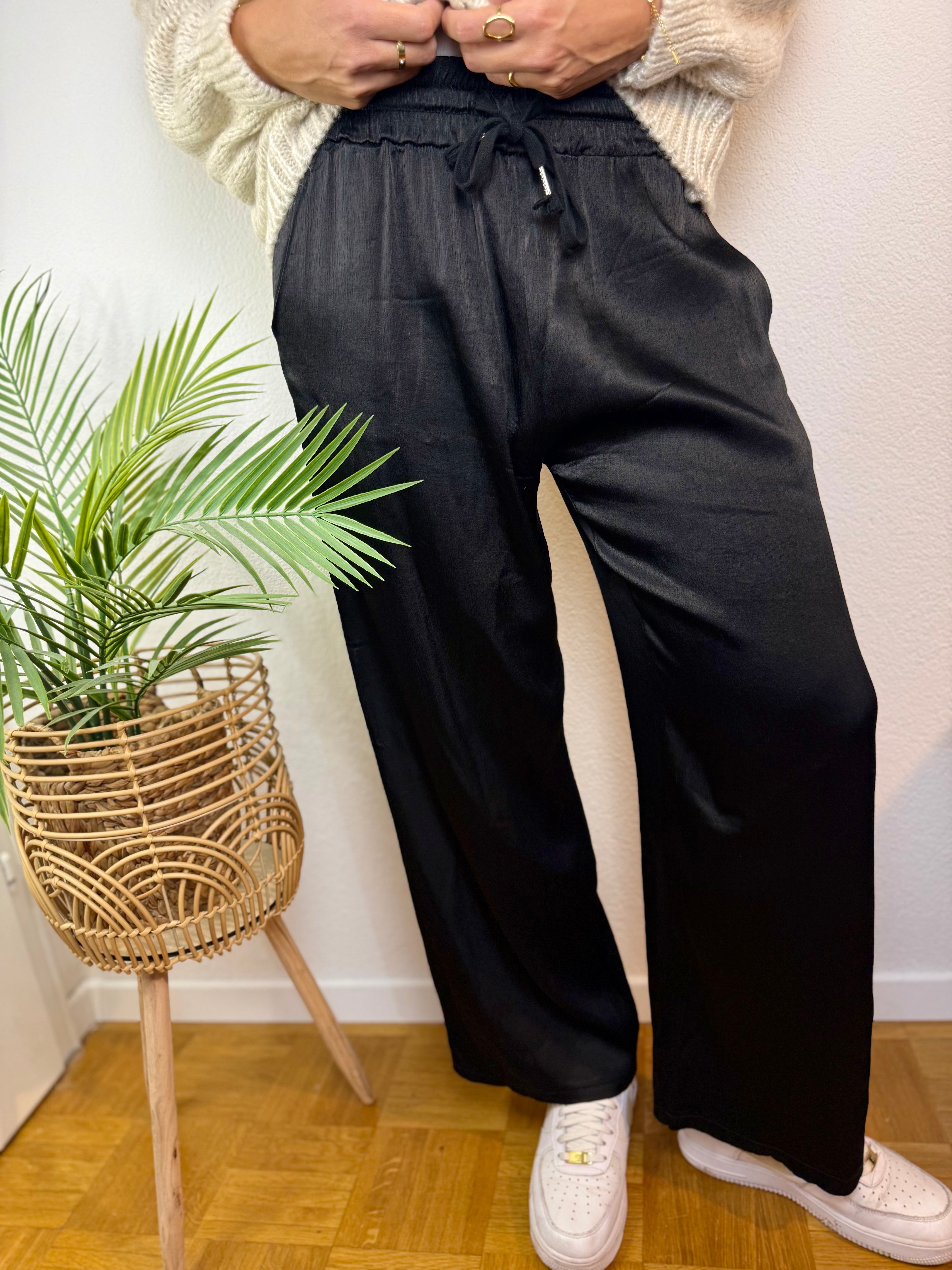 Elegante Satin-Hose mit Glanzfinish